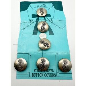 Hazelwoods Vintage sterling silver button covers set of 6